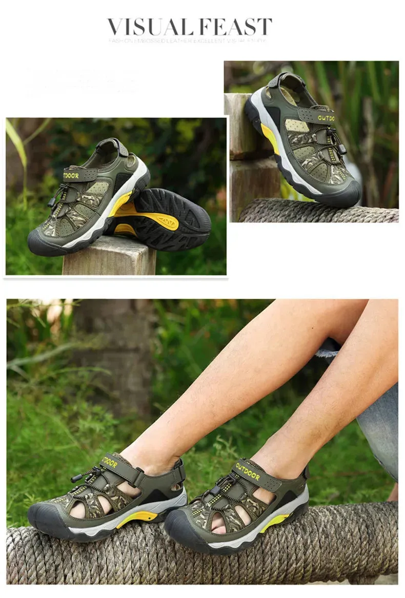 Classic Summer Men Sandals Fashion Large Size Beach Sandals New Breathable Casual Flat Sandals Men Outdoor Non-slip Wading Shoes Catherine Malandrino Sandals