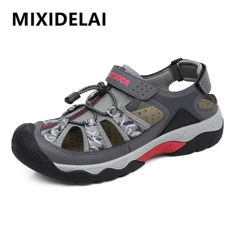 Classic Summer Men Sandals Fashion Large Size Beach Sandals New Breathable Casual Flat Sandals Men Outdoor Non-slip Wading Shoes Crush Sandals