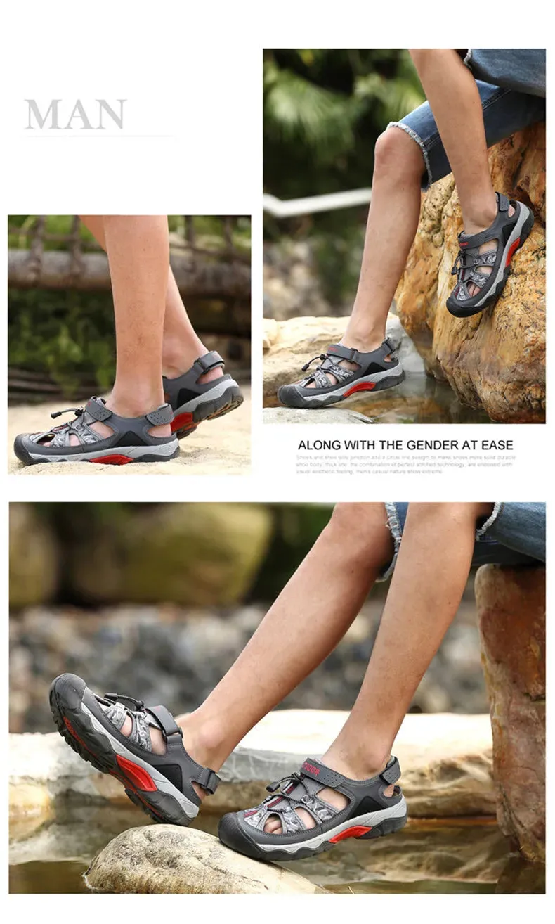 Classic Summer Men Sandals Fashion Large Size Beach Sandals New Breathable Casual Flat Sandals Men Outdoor Non-slip Wading Shoes Orson Sandals