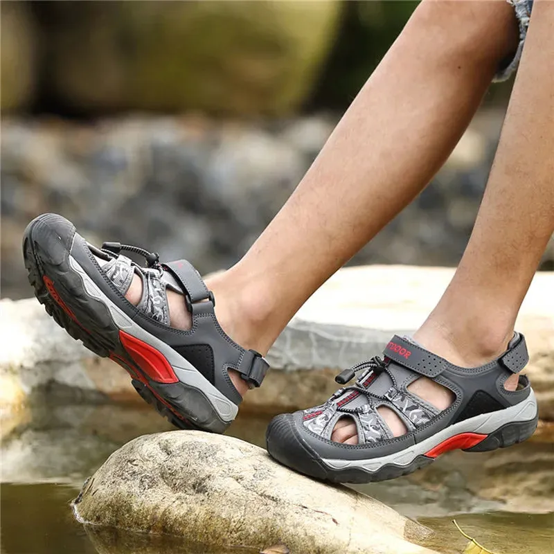 Water Sandals For Hiking Classic Summer Men Sandals Fashion Large Size Beach Sandals New Breathable Casual Flat Sandals Men Outdoor Non-slip Wading Shoes