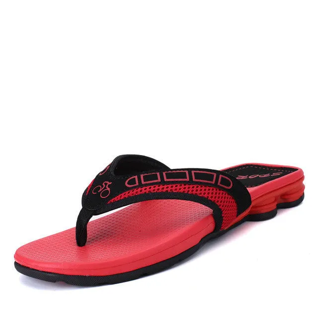 Squishy Slippers ROEGRE New Arrival Summer Comfortable Mens Flip Flops Outdoor Beach Sandals Black Blue Red White Casual Slippers