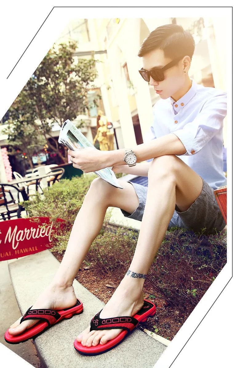 Custom Photo Slippers ROEGRE New Arrival Summer Comfortable Mens Flip Flops Outdoor Beach Sandals Black Blue Red White Casual Slippers