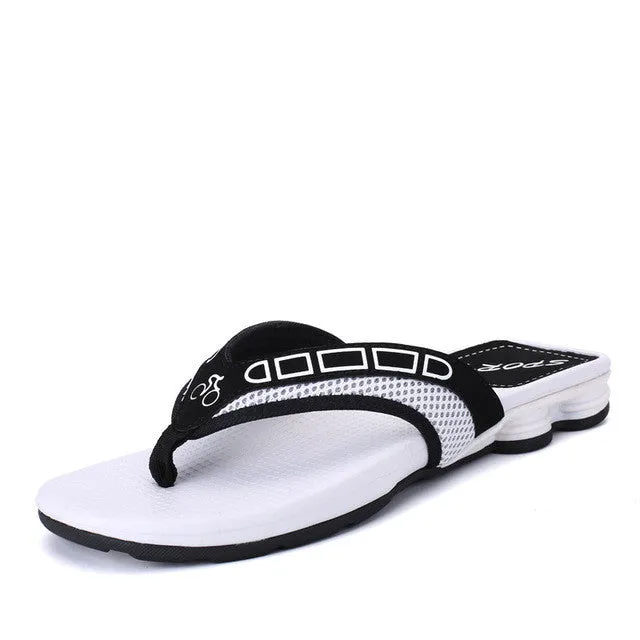 ROEGRE New Arrival Summer Comfortable Mens Flip Flops Outdoor Beach Sandals Black Blue Red White Casual Slippers Male Slippers