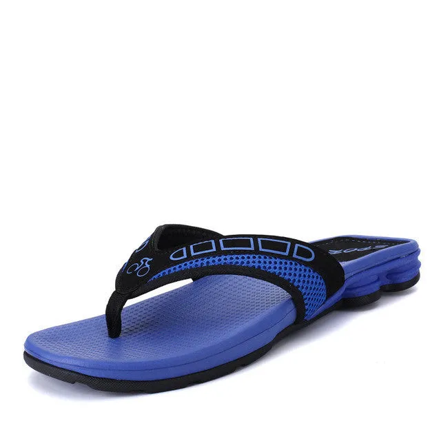 Best Slides ROEGRE New Arrival Summer Comfortable Mens Flip Flops Outdoor Beach Sandals Black Blue Red White Casual Slippers