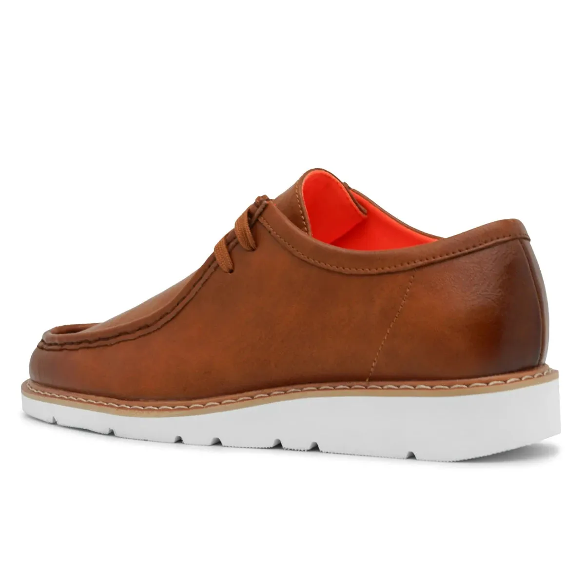 Cognac Men's Lace-Up Shoes TAYNO Leather Moc Toe Oxford Casual Sneaker the Haulover Sneakers That Look Like Dress Shoes