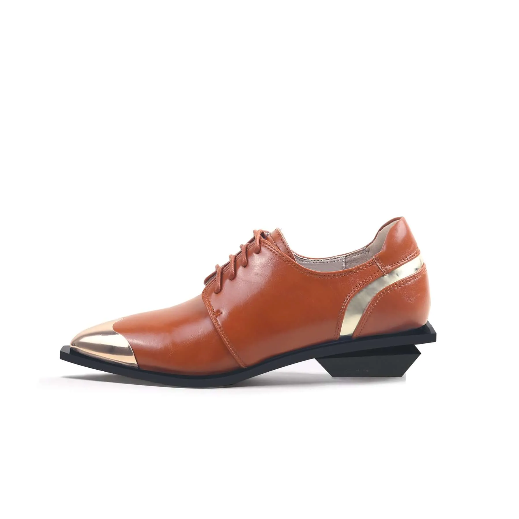 Plain Toe Canvas Oxfords Color Block Low Heel Oxford Shoes