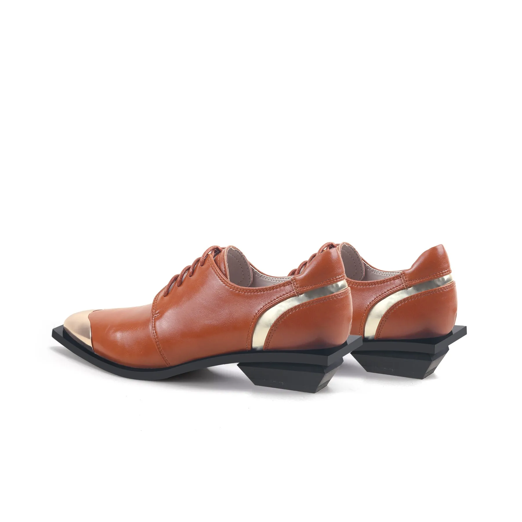 Color Block Low Heel Oxford Shoes Brogues Not Oxfords