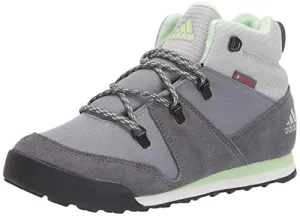 Adidas Shoes From The 1990s adidas outdoor Unisex-Child CW Snowpitch Snow Boot, Grey Three/Grey Four/Glow Green, 13K Child US Little Kid