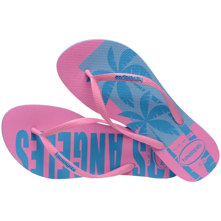 Hydro Flip Flops Havaianas Slim Postcard USA Flip Flops - Turquoise