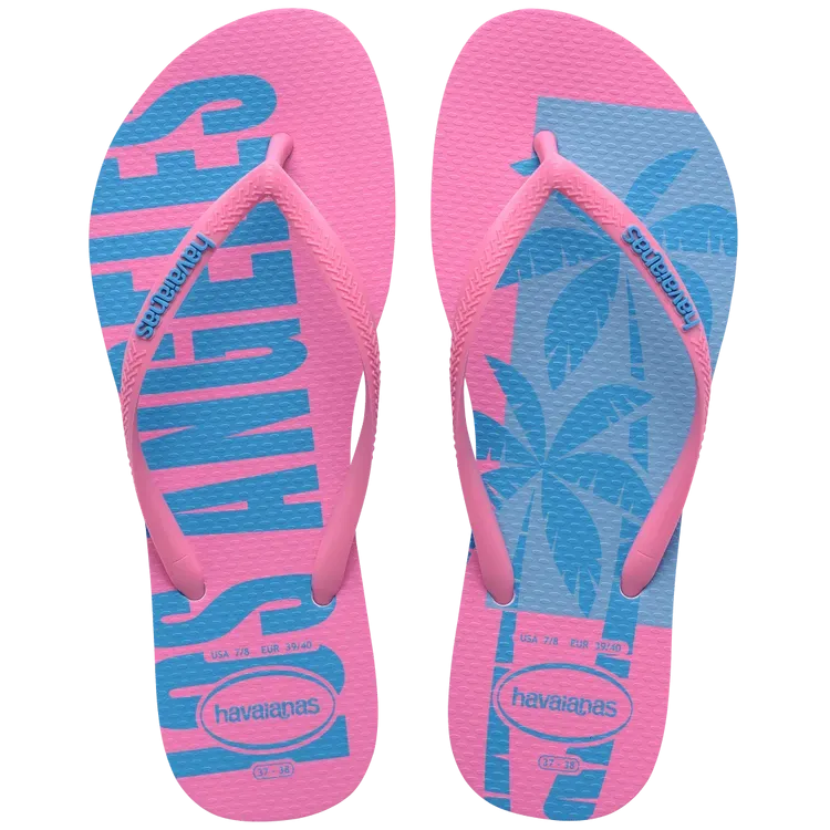 Flip Flops With Great Arch Support Havaianas Slim Postcard USA Flip Flops - Turquoise
