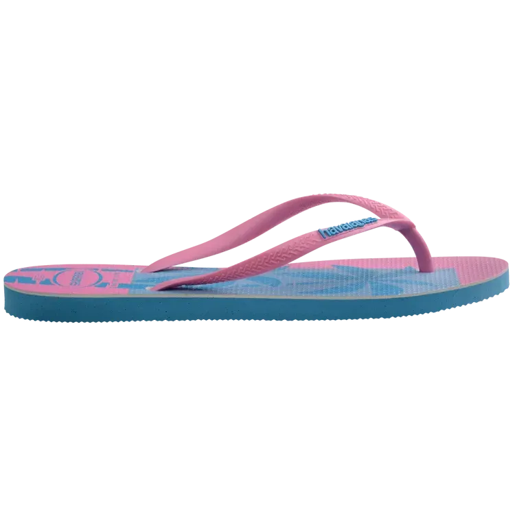 Karl Flip Flops Havaianas Slim Postcard USA Flip Flops - Turquoise