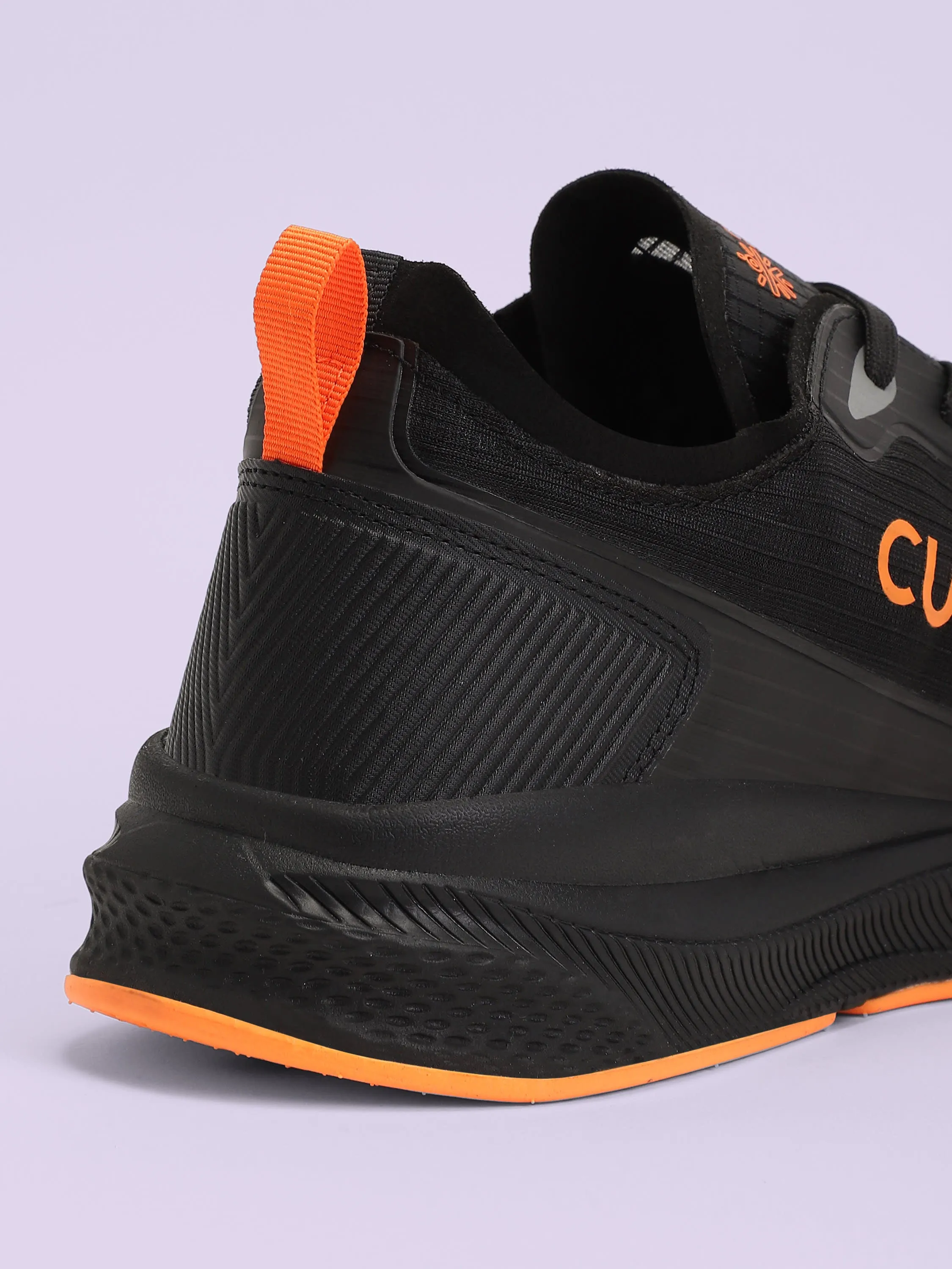 Comfort Men Running Shoes - Black/Orange Running Shoes Under 100