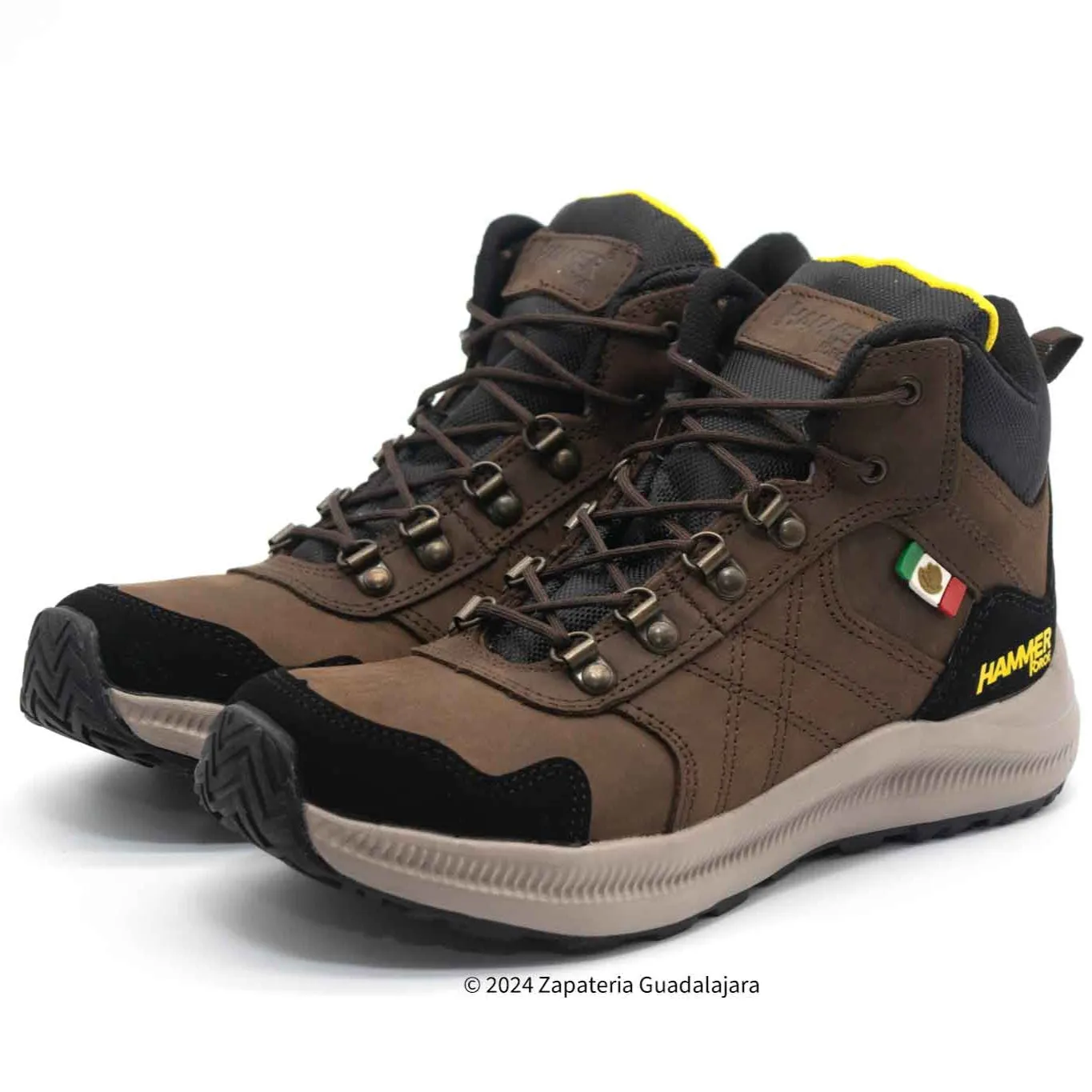 Work Boots For Construction Workers HM-502 WOMEN CHOCOLATE LEATHER WORK SHOES