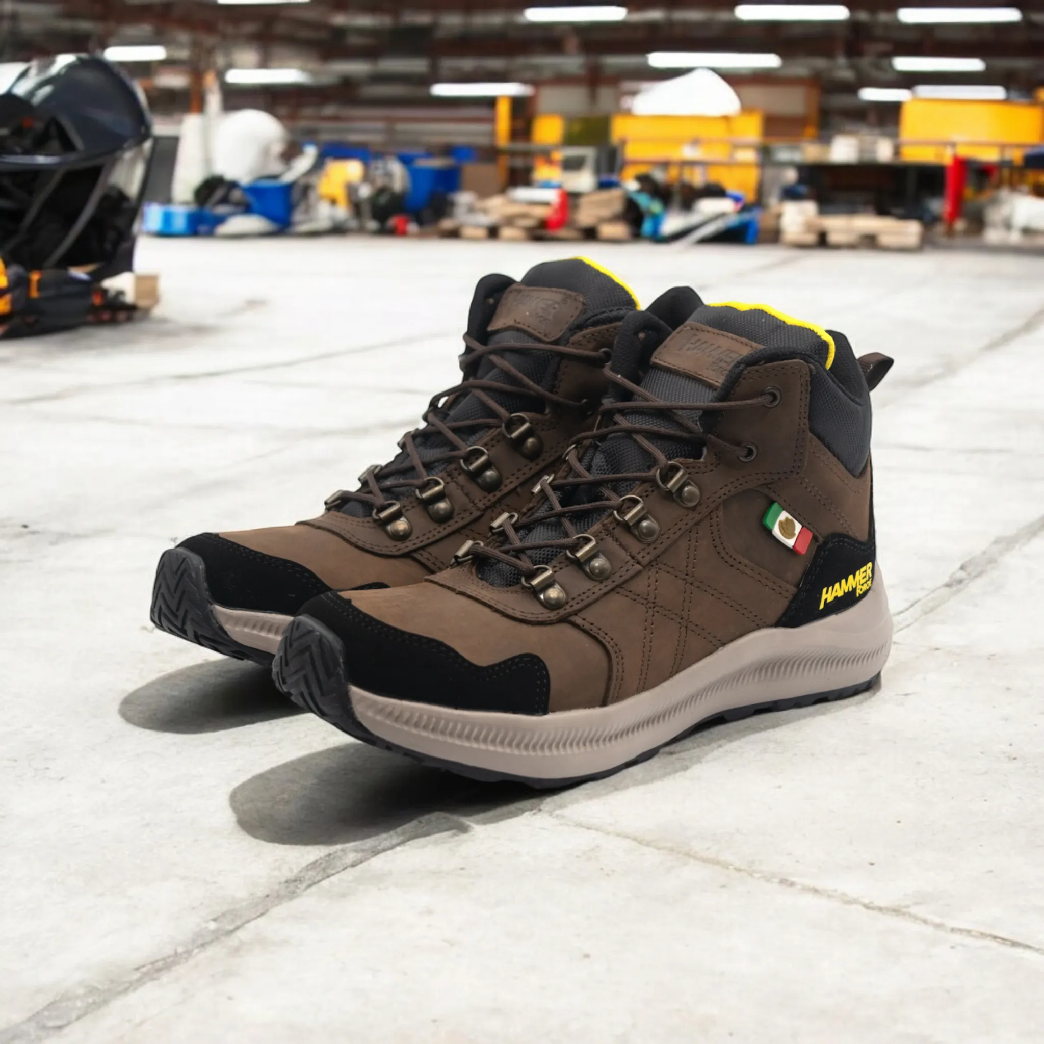 HM-502 WOMEN CHOCOLATE LEATHER WORK SHOES Work Composite Toe Boots