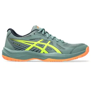 Asics Low Heel Drop Running Shoes ASICS Men's Upcourt 6 Badminton Shoe (Celadon/Safety Yellow)