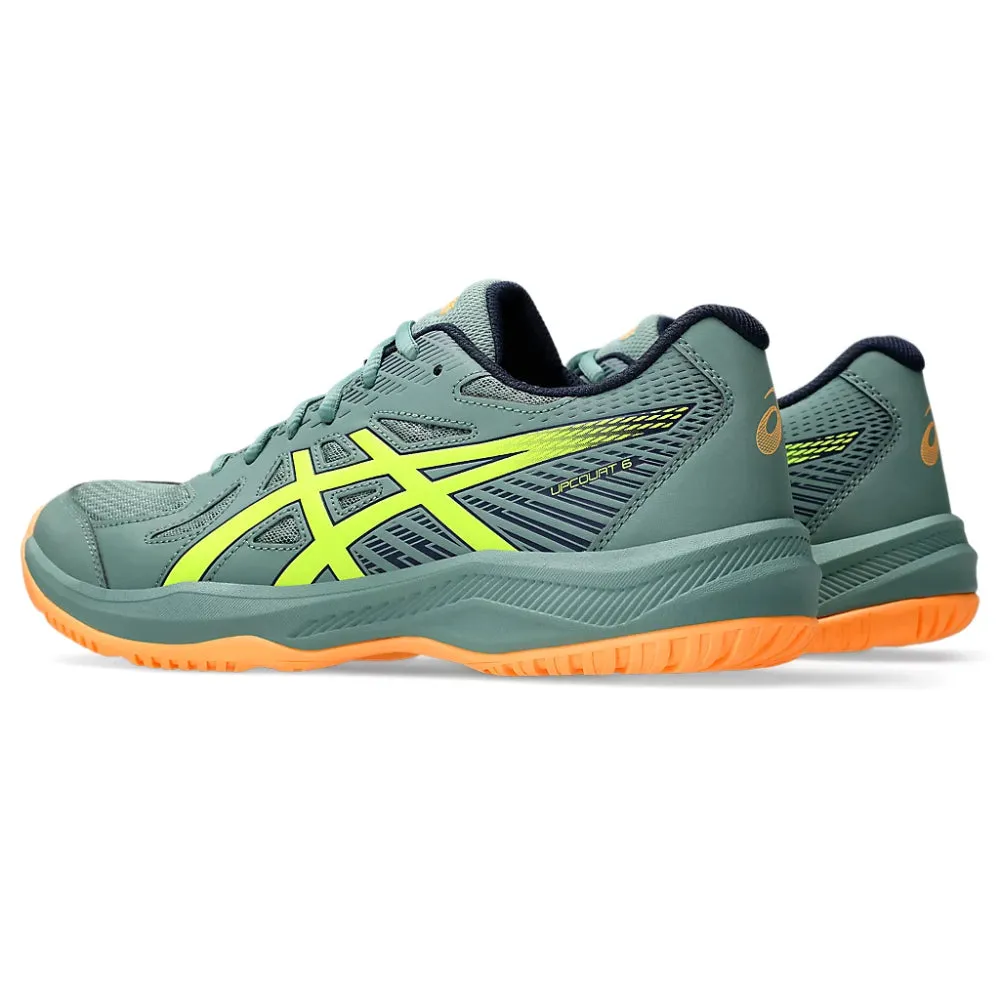 Asics Dad Shoes ASICS Men's Upcourt 6 Badminton Shoe (Celadon/Safety Yellow)