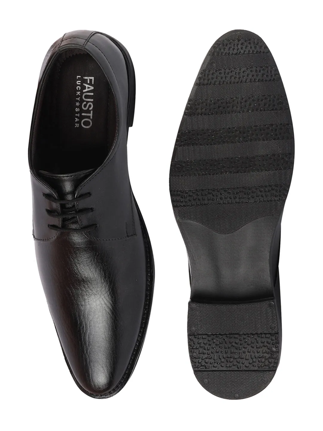 Men Black Formal Office Work Lace Up Derby Shoes Tecova Work Boots