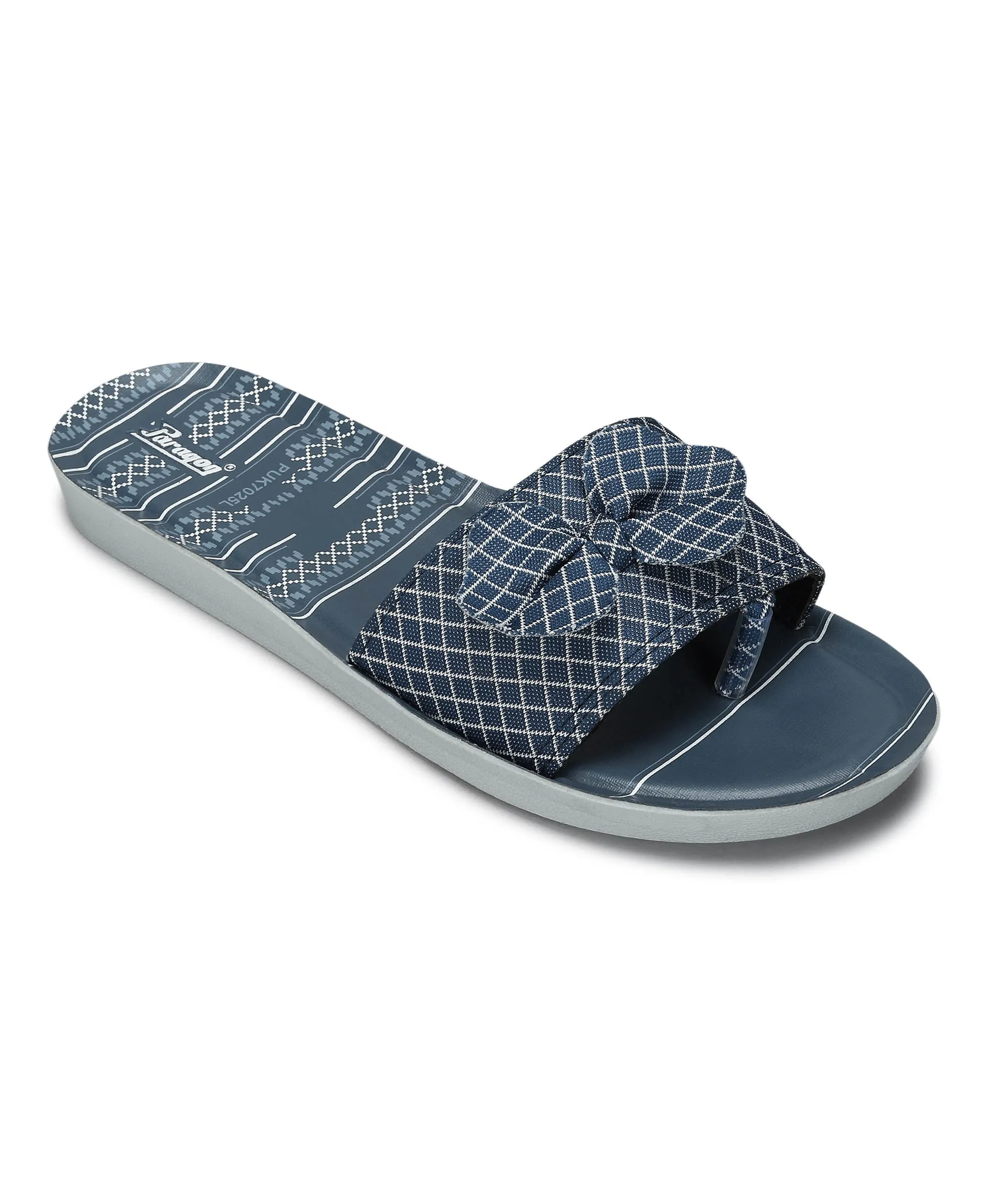Paragon PUK7025L Women's Blue-Grey Sliders with Cushioned Sole for Everyday Use Hawaii Flip Flops