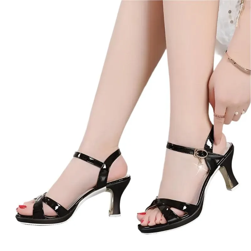 Flip Flop Charm Bracelet Comfortable Thick Bottom Block Heels Platform Office Ladies Women's Sandal