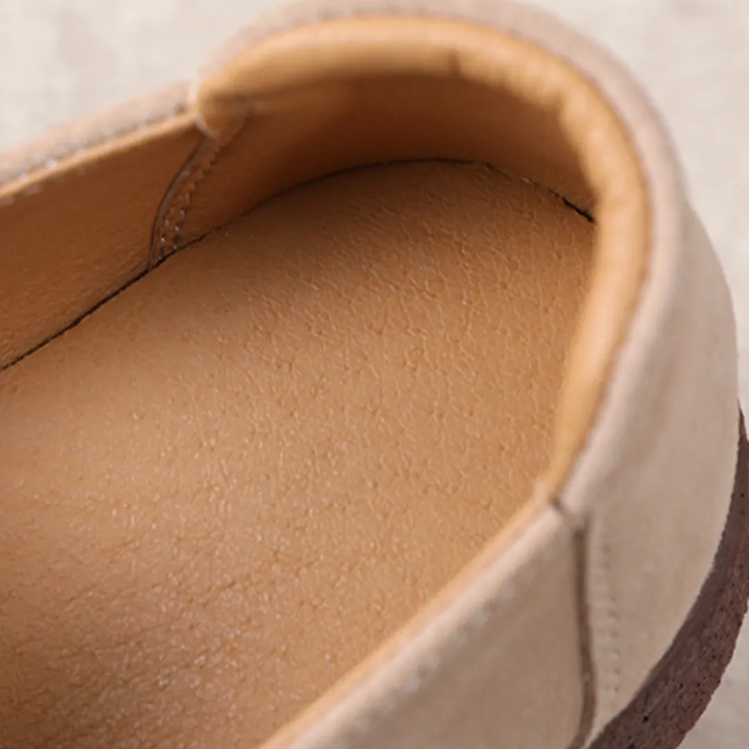 OCW Orthopedic Women Shoes Suede Leather Comfortable Wedge Loafers Bass Tassel Loafers