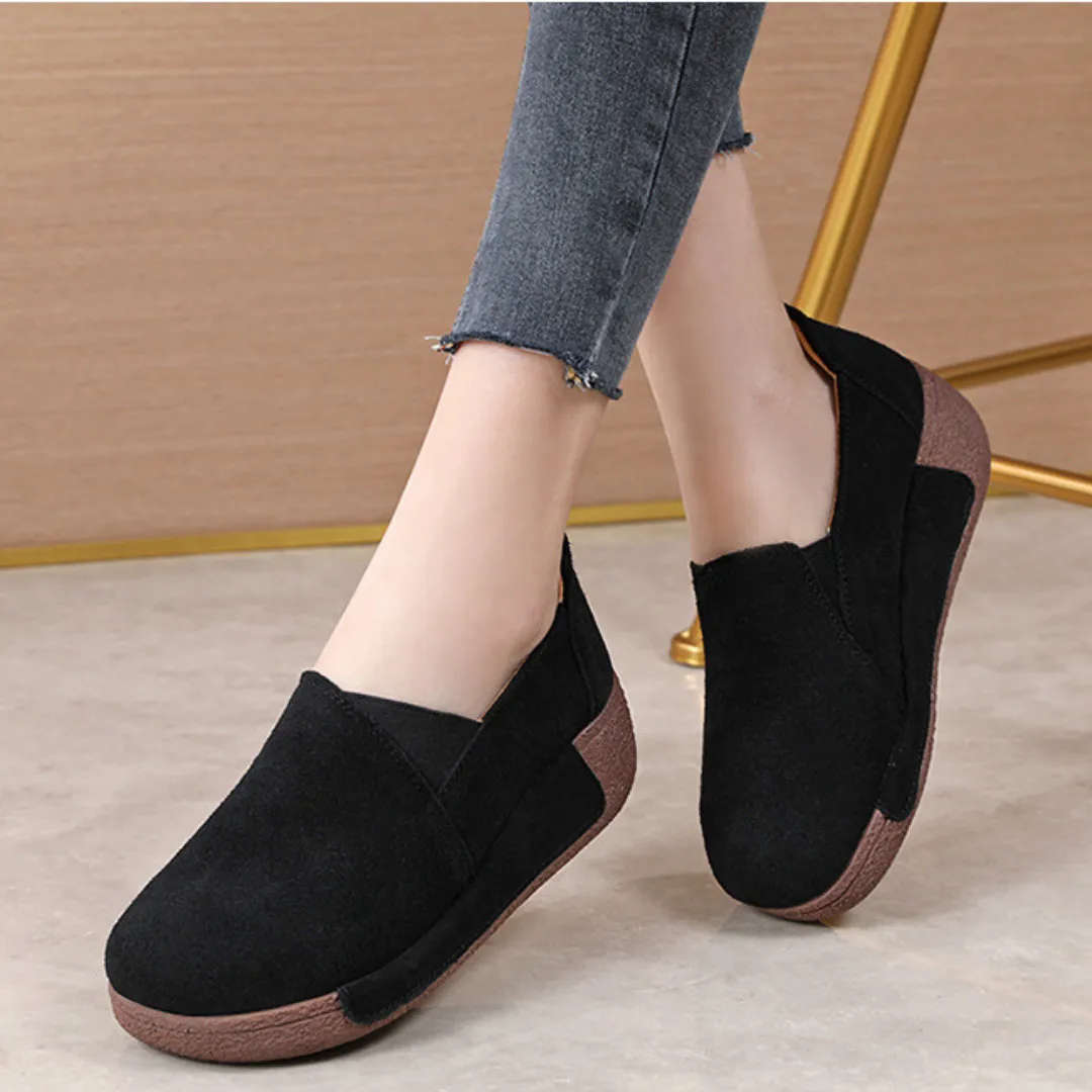 Loafers 1906l OCW Orthopedic Women Shoes Suede Leather Comfortable Wedge Loafers