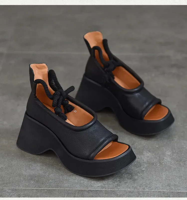 Coraline Slippers Hollow Design Wedge Booties