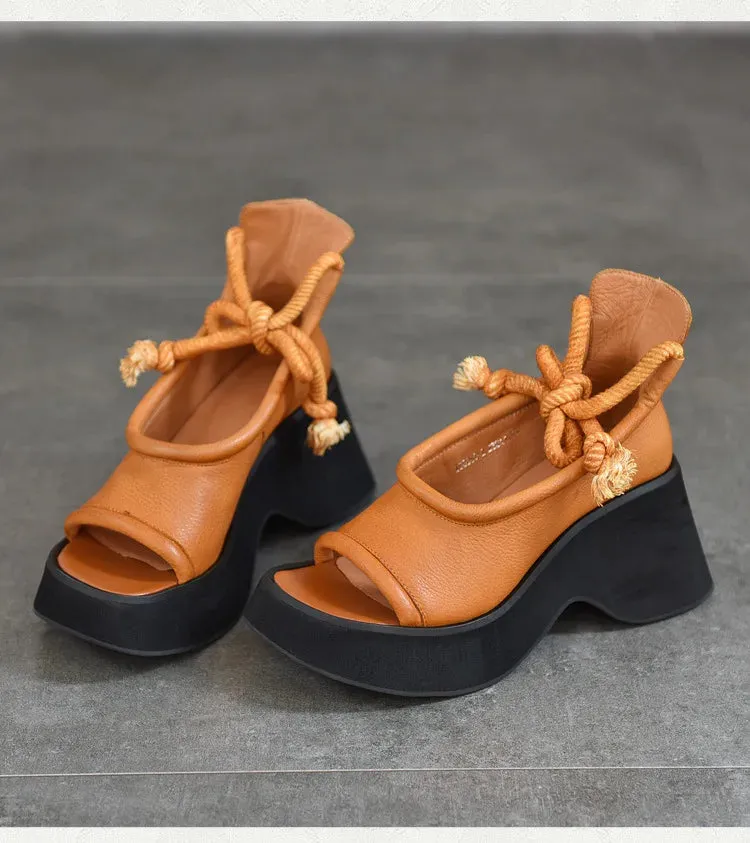 Genie Slippers Hollow Design Wedge Booties