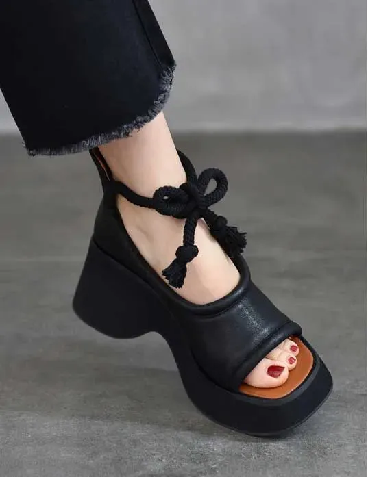 Hollow Design Wedge Booties Cute Slippers For Adults