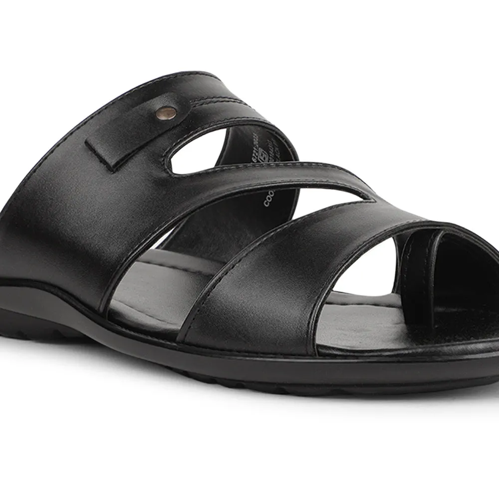 Coolers Black Casual Slipper For Men COOL99-605 By Liberty Kankan Slippers