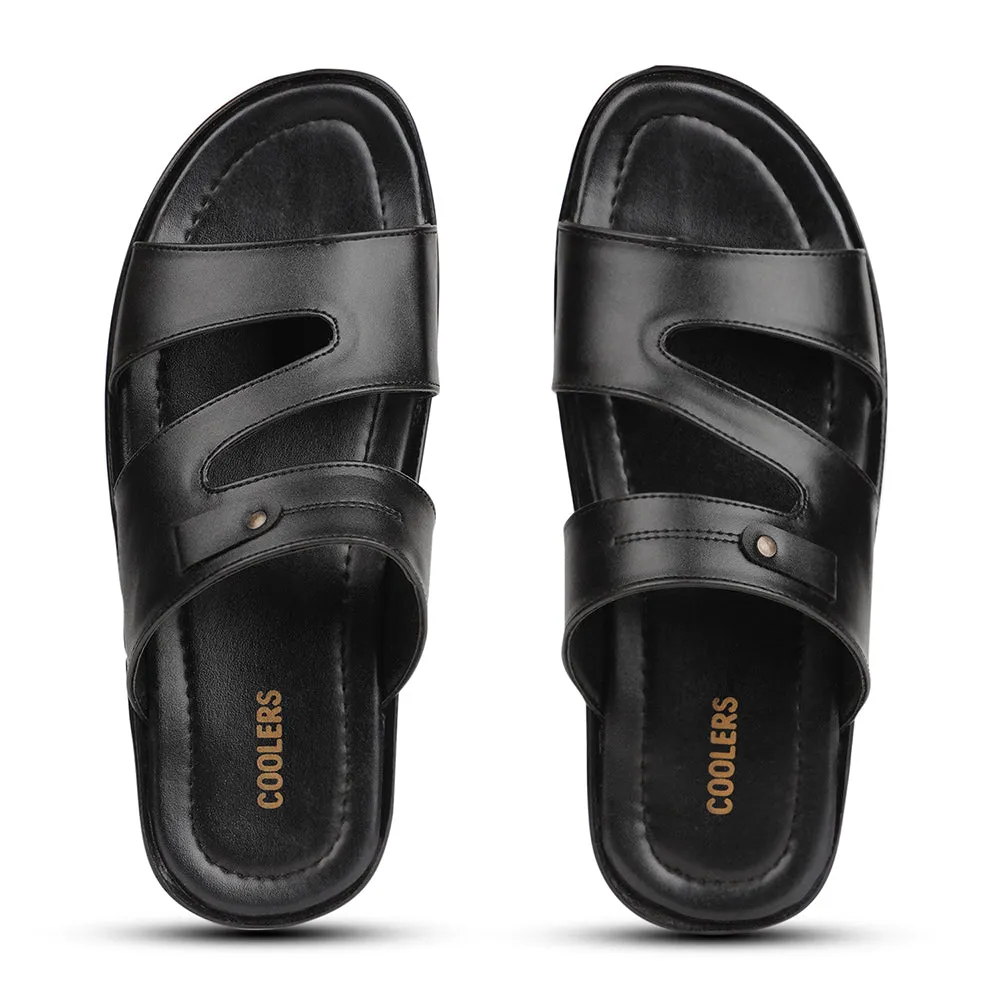 Cotton Slippers Coolers Black Casual Slipper For Men COOL99-605 By Liberty