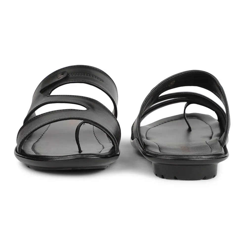 Coolers Black Casual Slipper For Men COOL99-605 By Liberty Slippers Restaurant