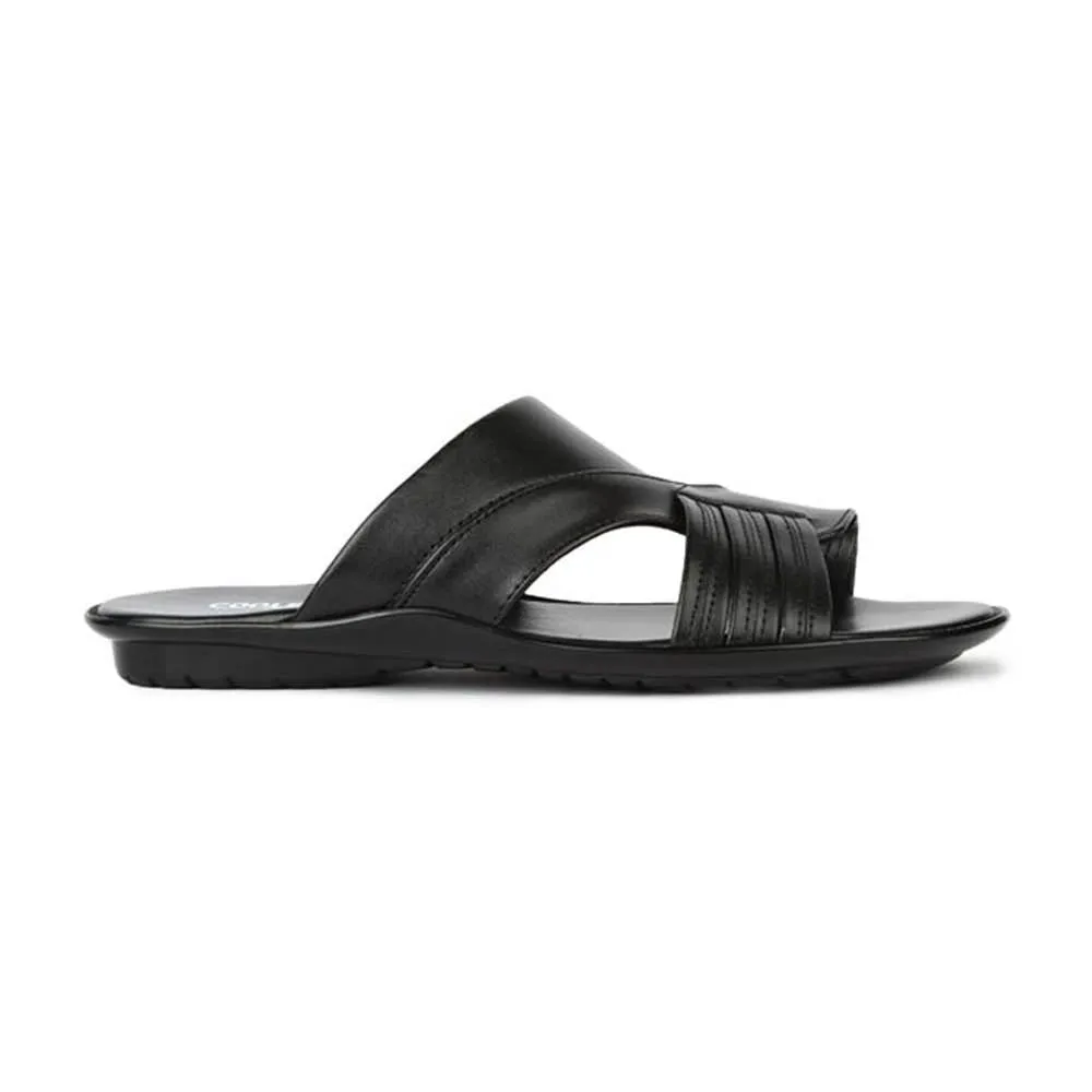 Coolers Black Casual Slipper For Men COOL99-81 By Liberty Shoes And Slippers For Plantar Fasciitis
