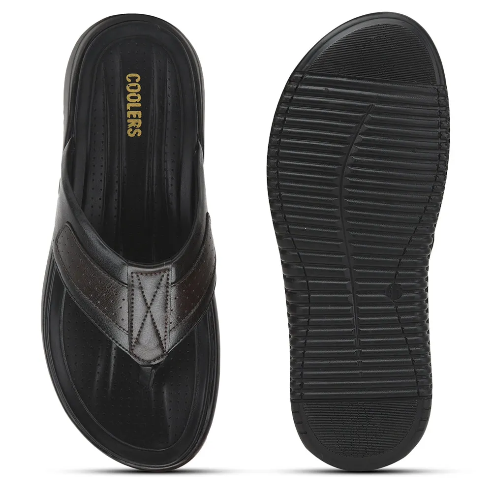Extra Wide Slippers Coolers By Liberty Formal Flip-Flop For Men Brown PAZERO-1