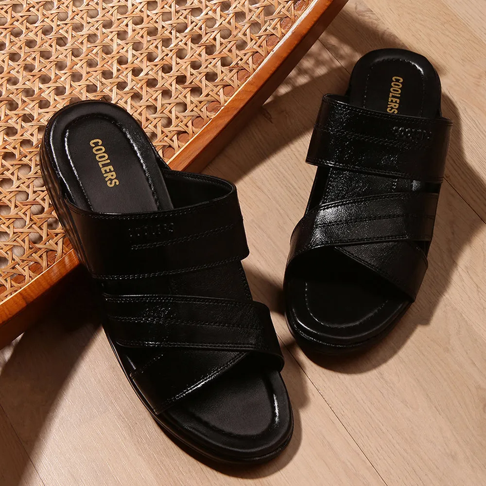 Coolers Casual (Black) Slippers For Men 7123-311 By Liberty Kitten Heel Slippers