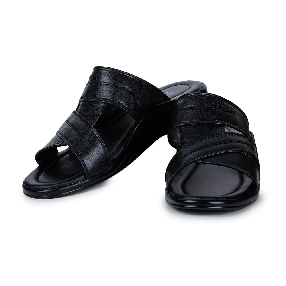 Academy Slippers Coolers Casual (Black) Slippers For Men 7123-311 By Liberty