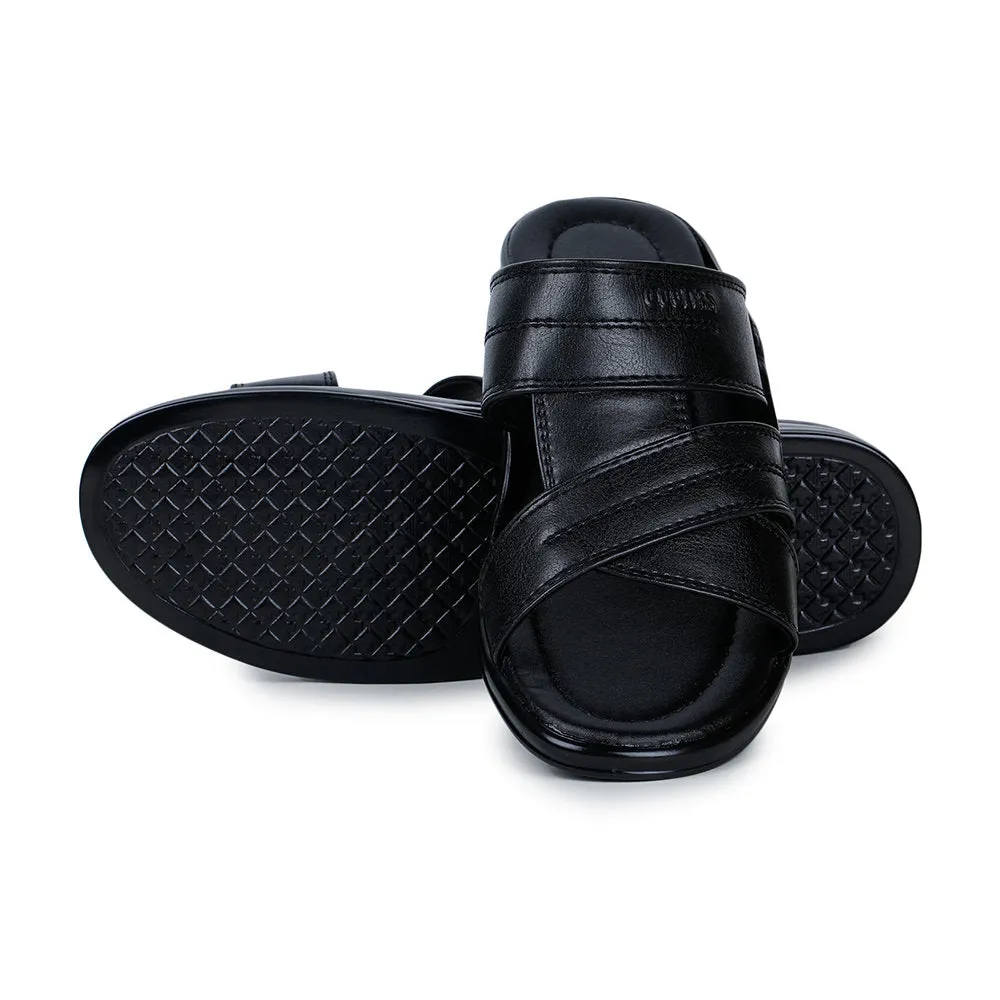 Silly House Slippers Coolers Casual (Black) Slippers For Men 7123-311 By Liberty