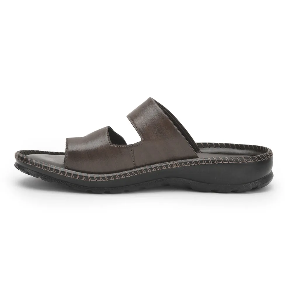 Coolers Casual Brown Toe Ring Slipper For Men VCL-12 By Liberty Arizona Slides