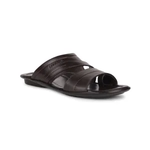 Benassi Slide Sandals Coolers Casual Brown Toe Ring Slippers For Men COOL99-92 By Liberty