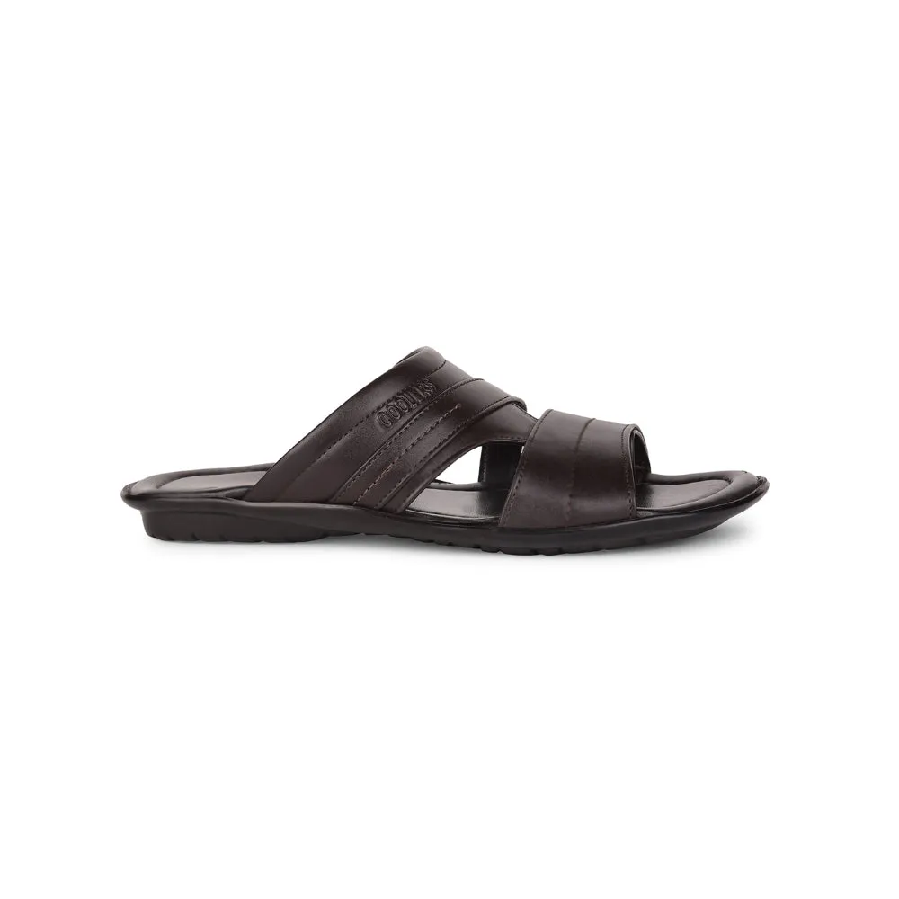 Elephant Slippers Coolers Casual Brown Toe Ring Slippers For Men COOL99-92 By Liberty