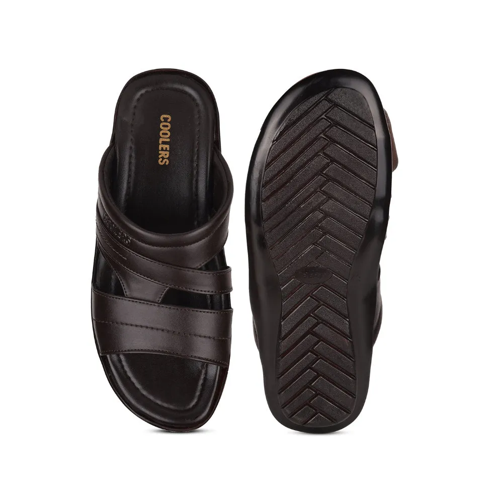 Monster Feet Slippers Coolers Casual Brown Toe Ring Slippers For Men COOL99-92 By Liberty