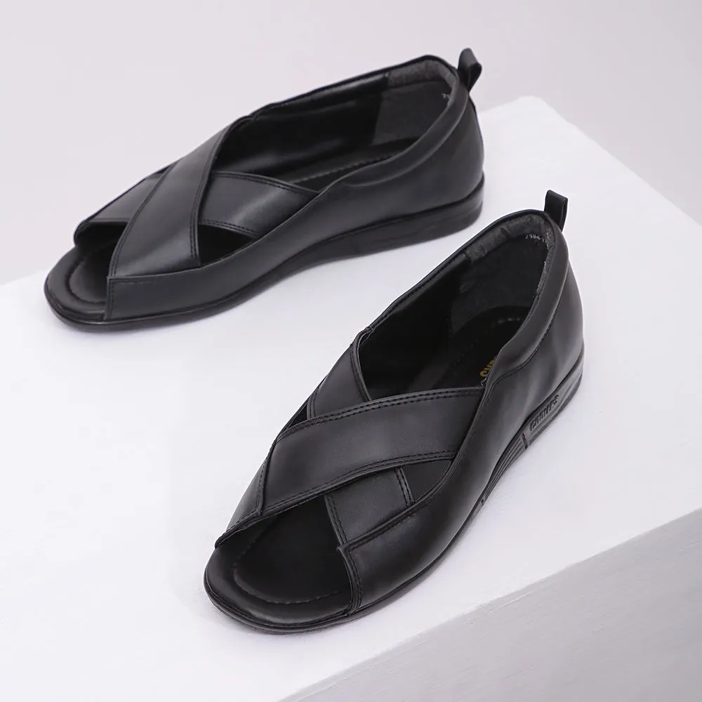 Coolers Formal (Black) Sandals For Men 7194-118 By Liberty Glass Slippers Kdrama