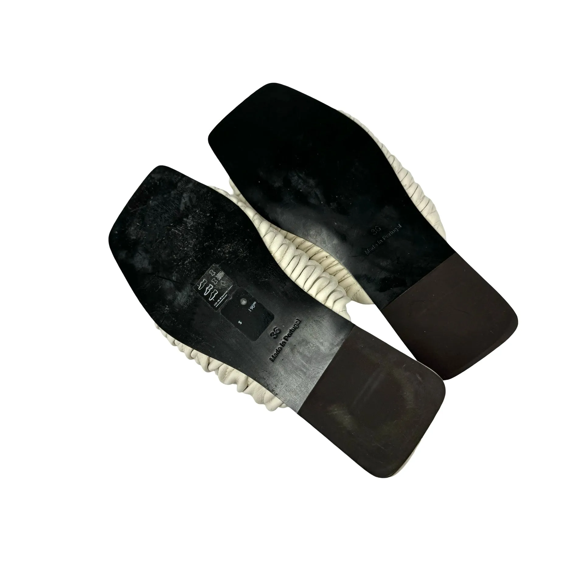 COS Leather Square-Toe Sandals Slippers Sandals