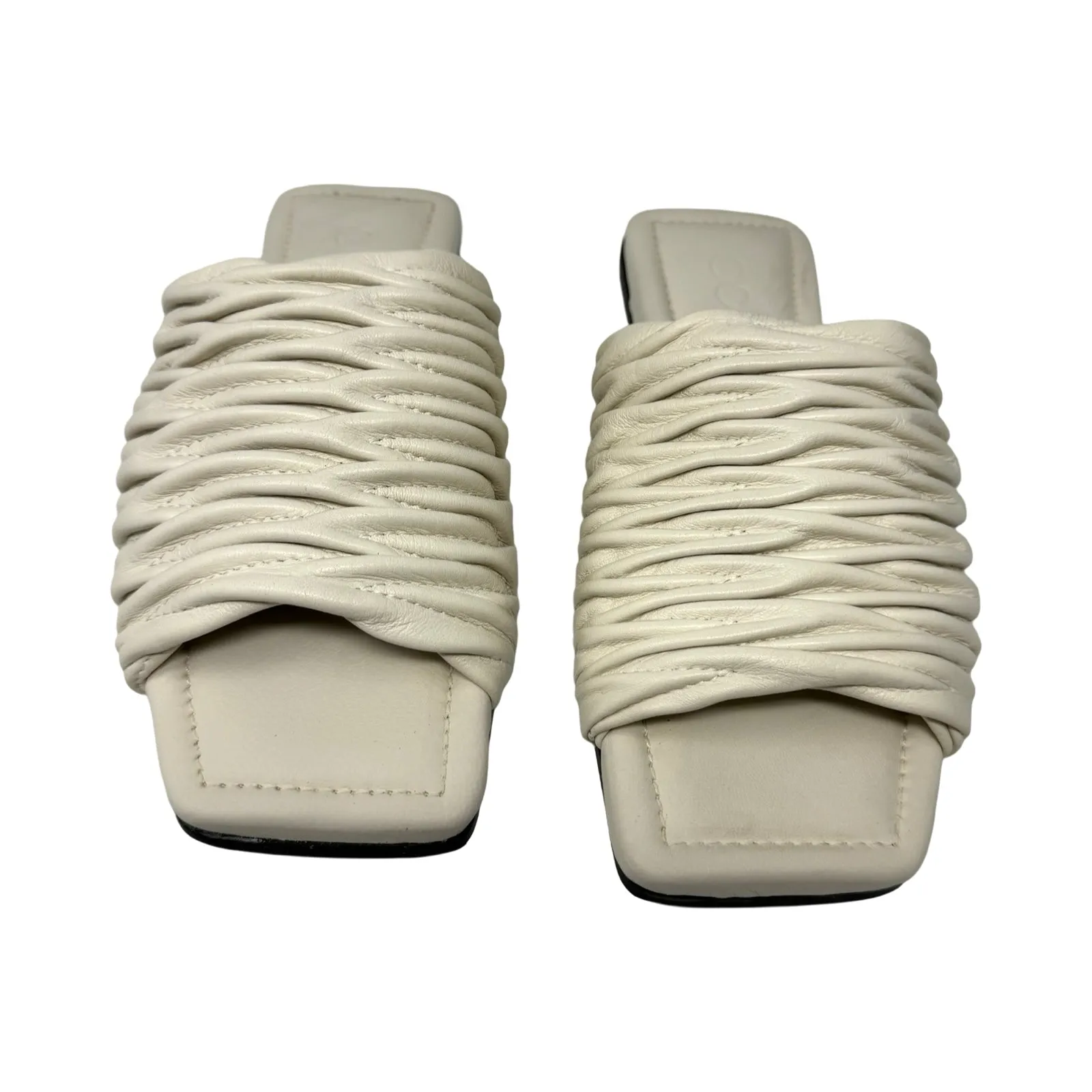 COS Leather Square-Toe Sandals Closed Toed Wedge Sandals