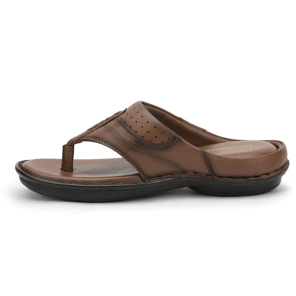 Healers Casual Slipper For Men (Tan) ER-56 By Liberty Slippers With Nut Logo