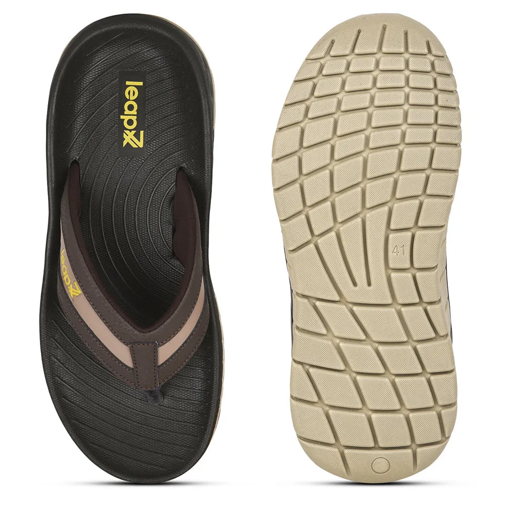 Leap7x By Liberty Men EVERLAST-2 Brown Casual Flip-Flop Vineyard Slippers