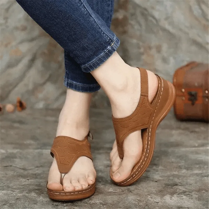 Flip Flop High Heels Uniqcloud Arch Support Wide Toe Box Clip Toe Sandals