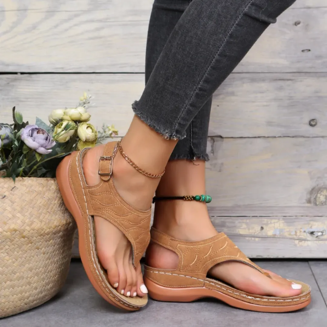 Uniqcloud Arch Support Wide Toe Box Clip Toe Sandals Bolaro Flip Flops