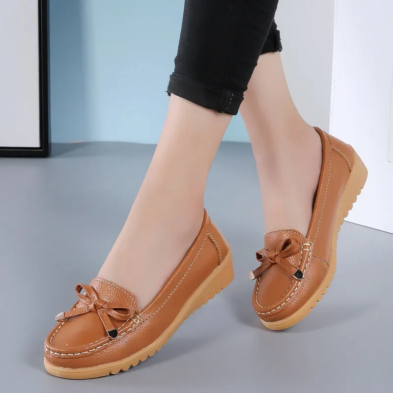 Flats Women Shoes Genuine Leather Ballet Shoes Woman Flats Loafers Moccasins Breathbale Ladies Shoes Everyday Loafers