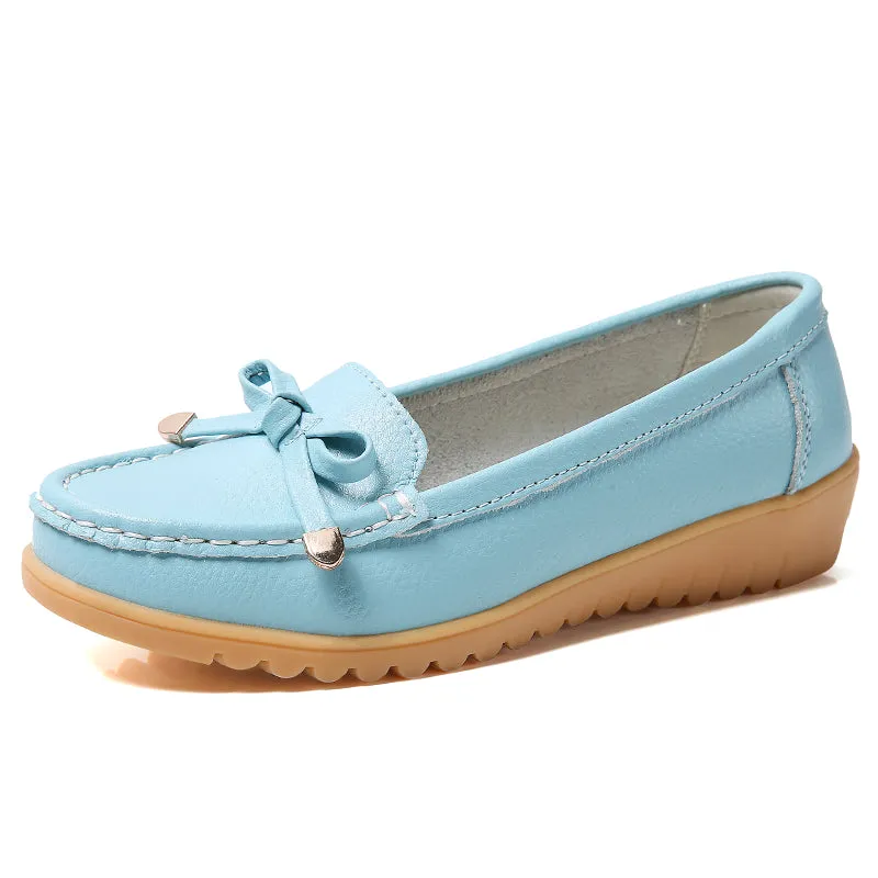 Flats Women Shoes Genuine Leather Ballet Shoes Woman Flats Loafers Moccasins Breathbale Ladies Shoes City Loafers