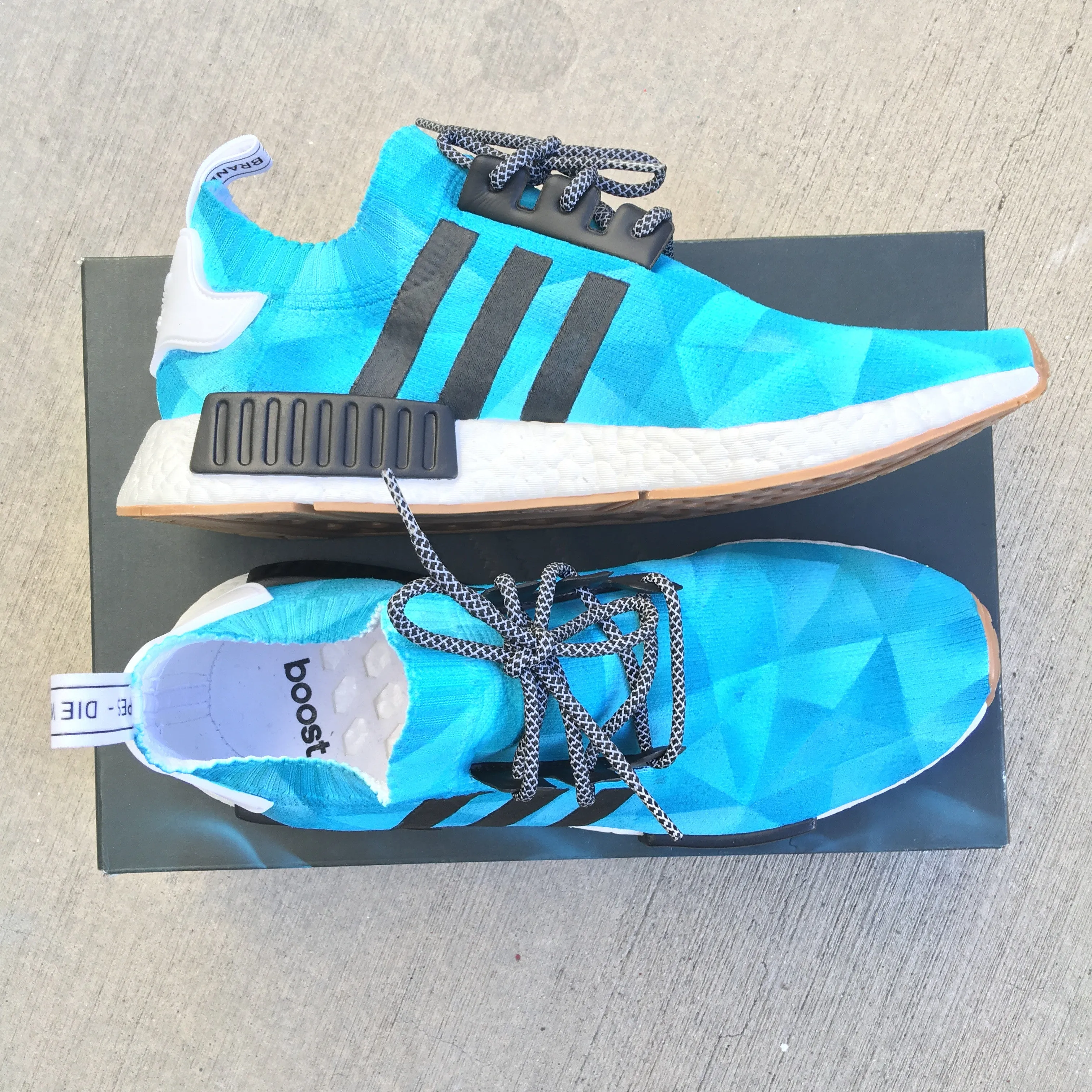 Custom Painted Monochromatic Adidas NMD Sneakers Adidas Dragon Shoes